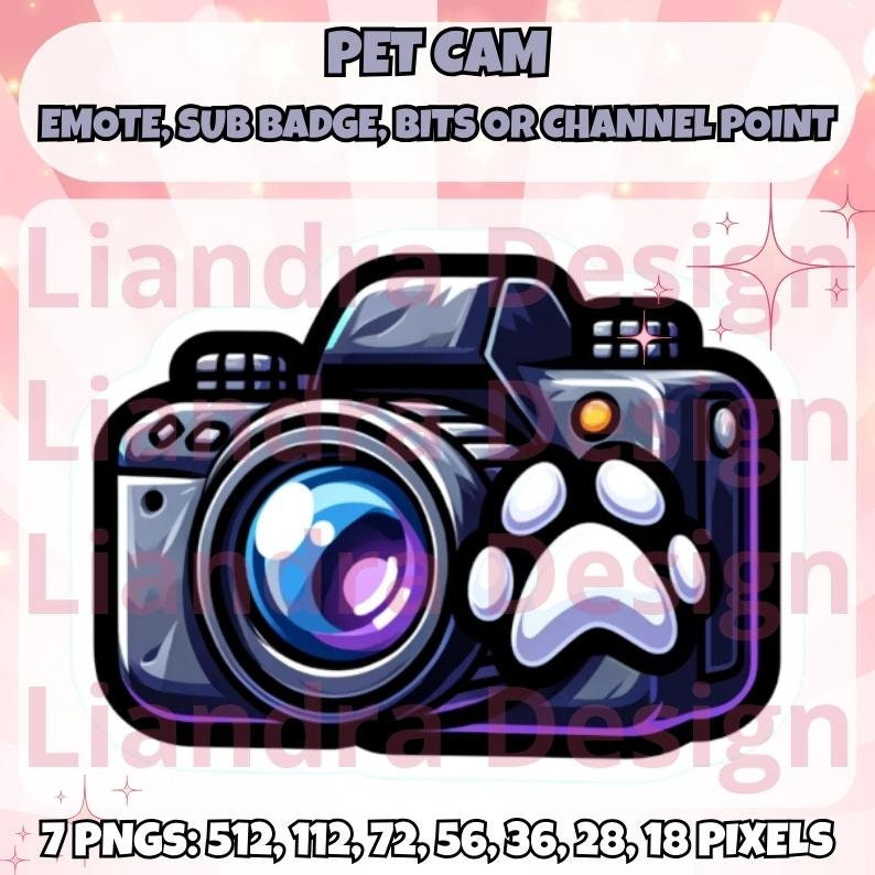 Pet Cam Channel Points Twitch Emote Bits or Sub Badge Discord Etsy