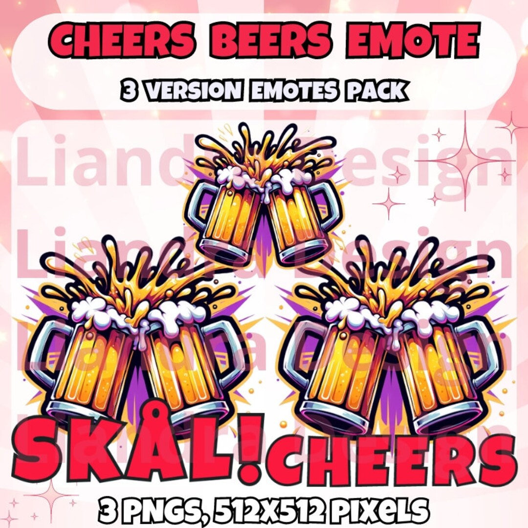 CHEERS BEERS Twitch Emote, Funny Channel Points, Beer Twitch Discord