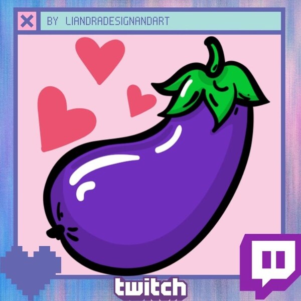 Emote aubergine Twitch en 4 versions pour votre chaîne de diffusion