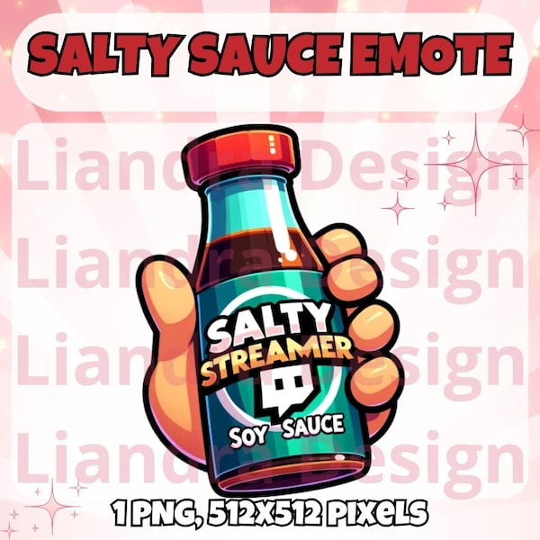 SALTY STREAMER SAUCE Twitch emote - salty streamer soy sauce emote - Twitch Discord Youtube Facebook stream emote  funny  salty twitch emote