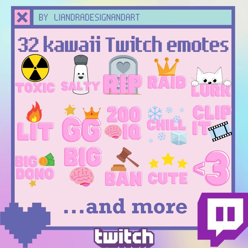 32 Super Cute Girly And Pink Twitch Emotes To Jump Start Your Etsy 32 Super Cute Girly And Pink Twitch Emotes To Jump Start Your Etsy