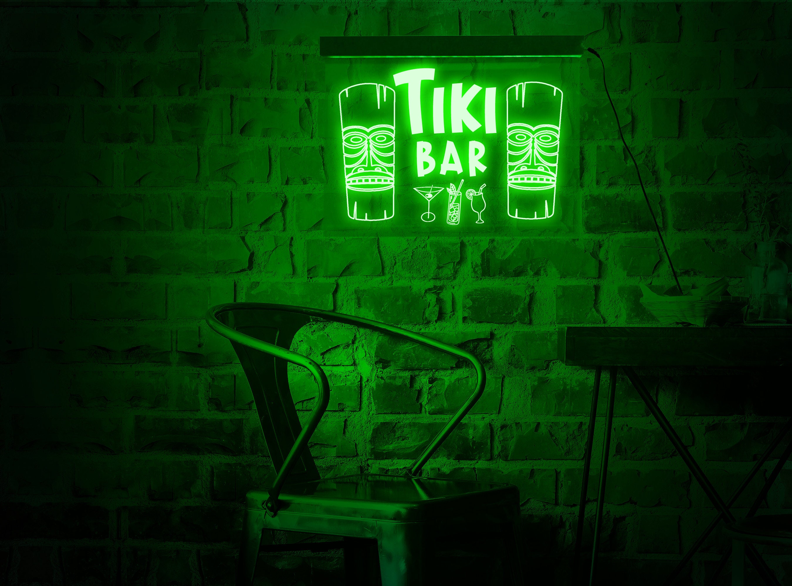 Tiki Bar Neon Sign Tiki Bar Light Sign Tiki Bar Led Sign Etsy