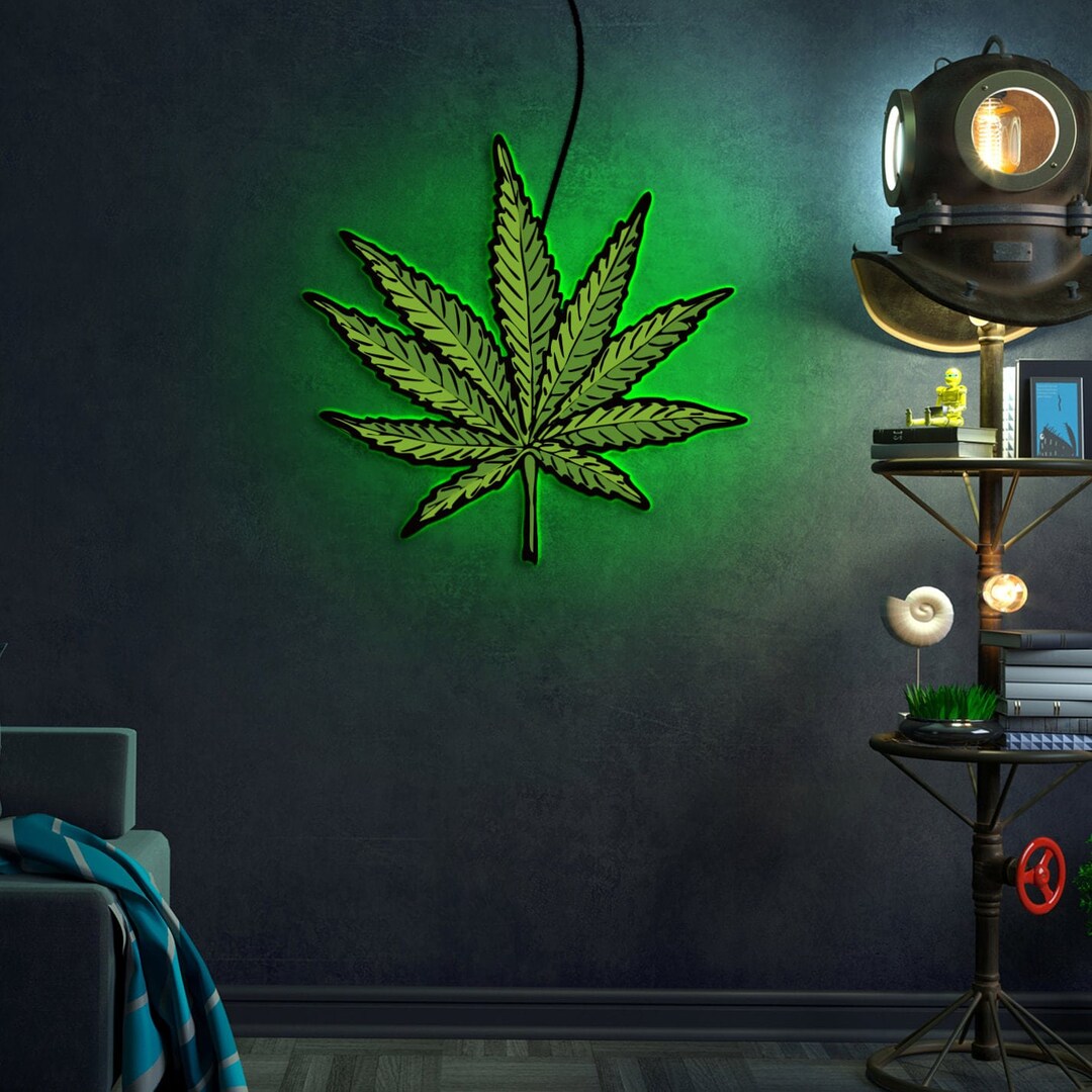 Marijuana Neon Light Marijuana Led Sign Marijuana Neon Sign Etsy