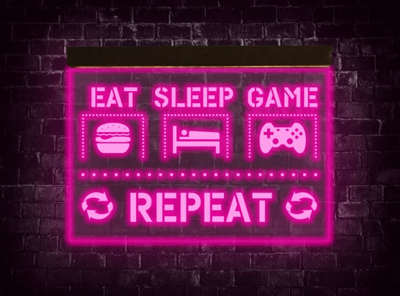 Gamer Neon Sign,eat Sleep Game Repeat Led Sign,game Room Neon Light,gamer  Led Light,game Room Wall Decor,gamer Gift Neon Sign,gift for Gamer 