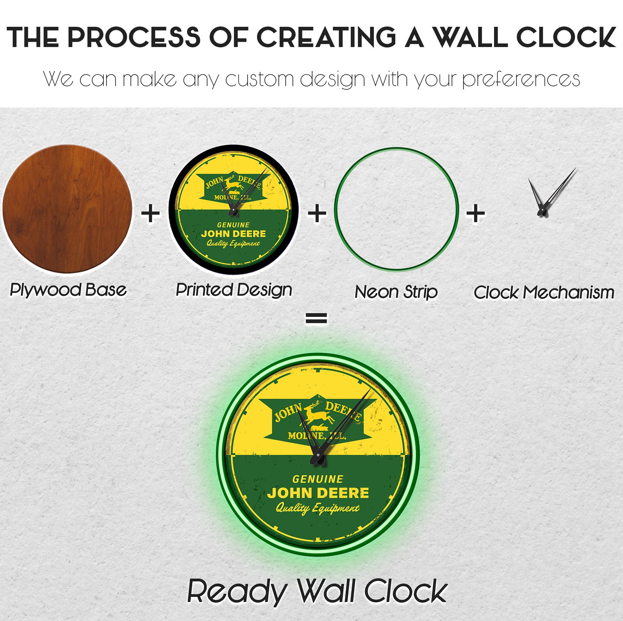 Jagermeister Neon Clock, Jagermeister Logo Light, Jagermeister Led