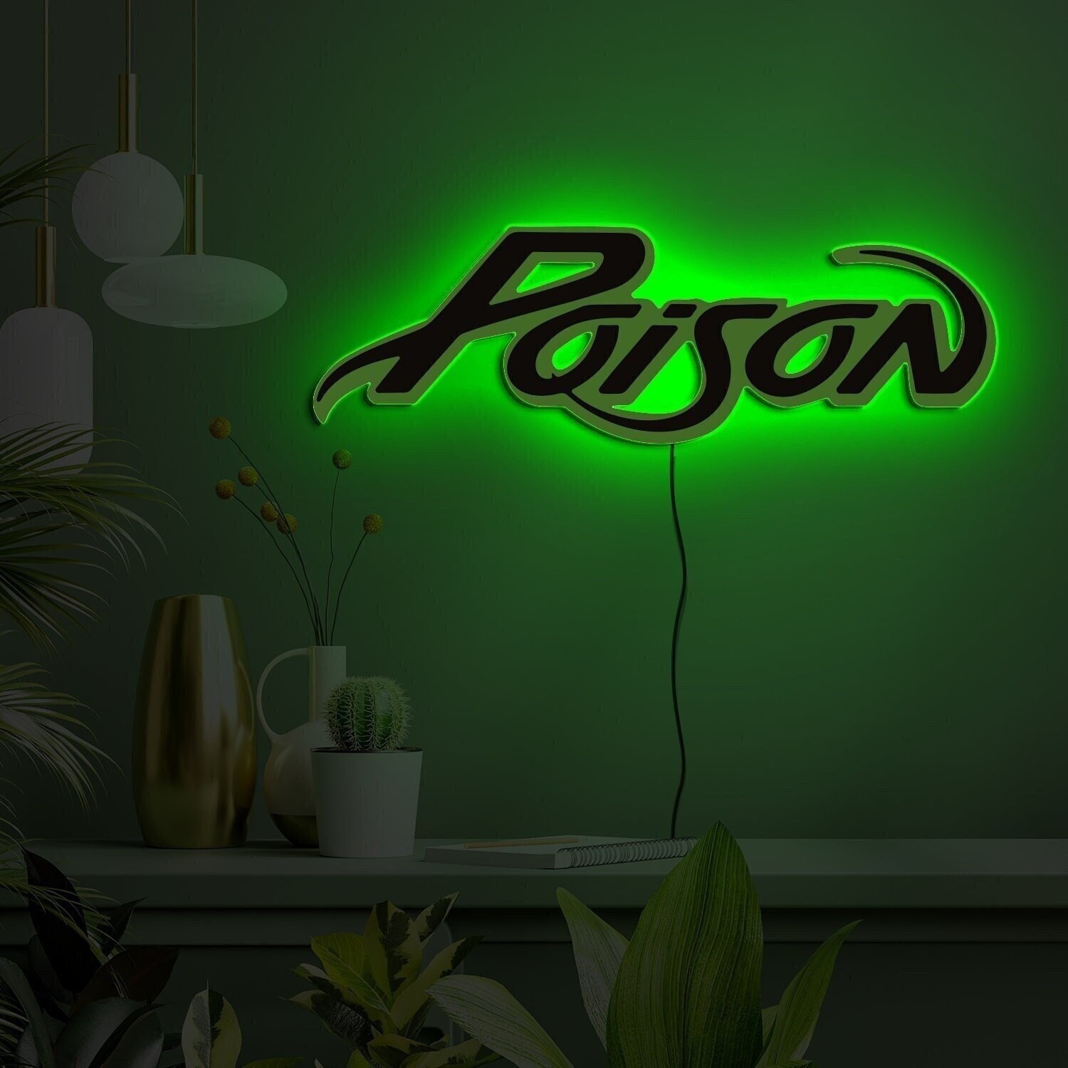 Poison Neon Sign, Poison Logo, Poison Led Sign, Rock Neon, Music Neon ...