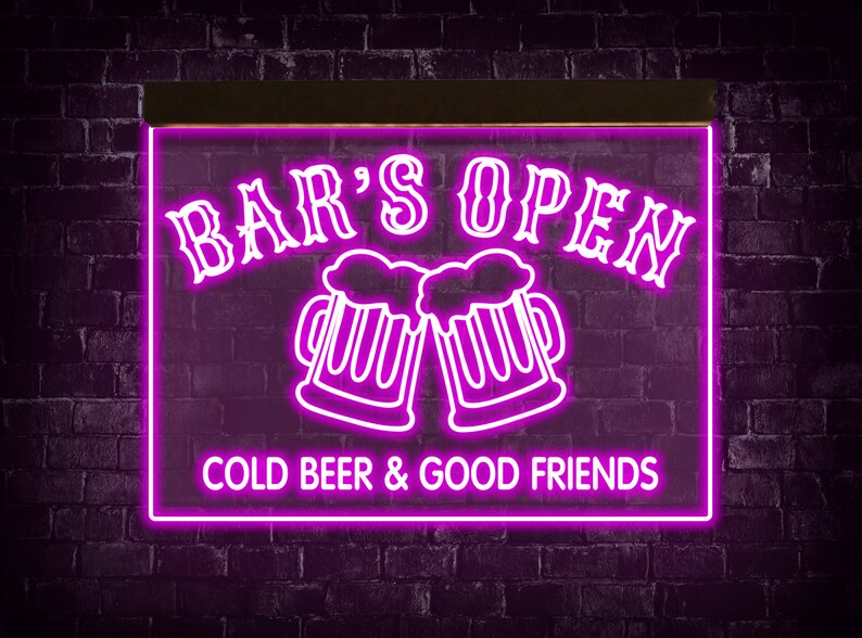 Bars Open Neon Signneon Sign Barbeer Neon Signbeer Neon Etsy