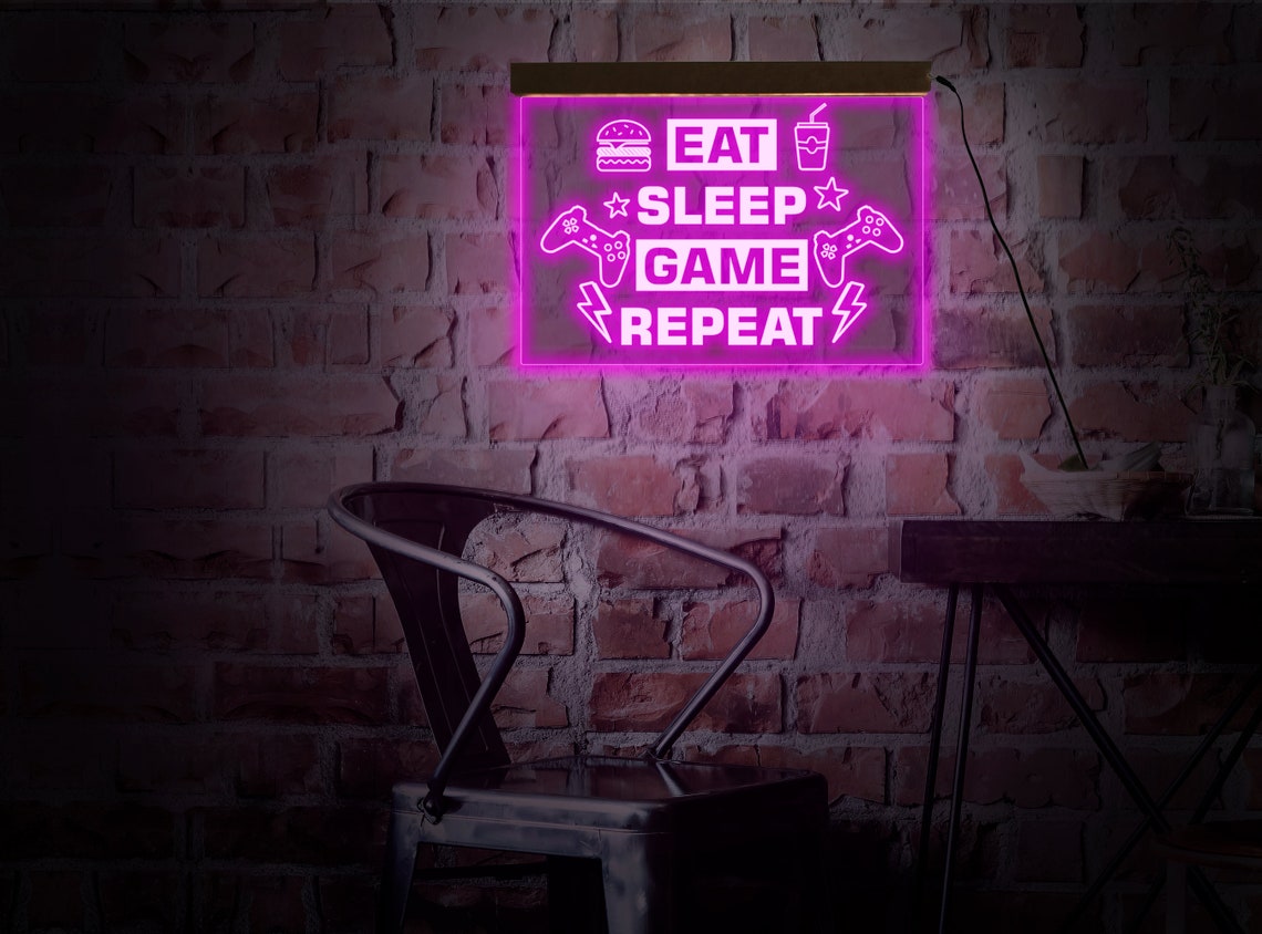 Gaming Neon Sign Gaming Led Sign Game Room Neon Sign Game Etsy