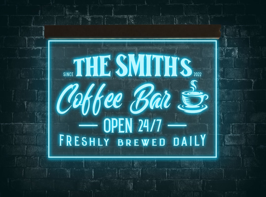 Personalized Coffee Bar Sign Coffee Bar Neon Sign Coffee Bar Etsy