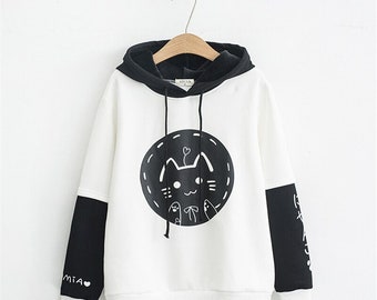 cute black and white hoodies
