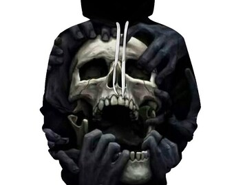 Skull Hoodie - Etsy Australia