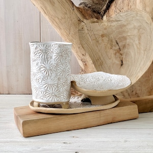 Handmade Bathroom Set Daisy Floral Pattern