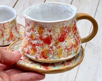 Wildflower Art Teacup with Saucer