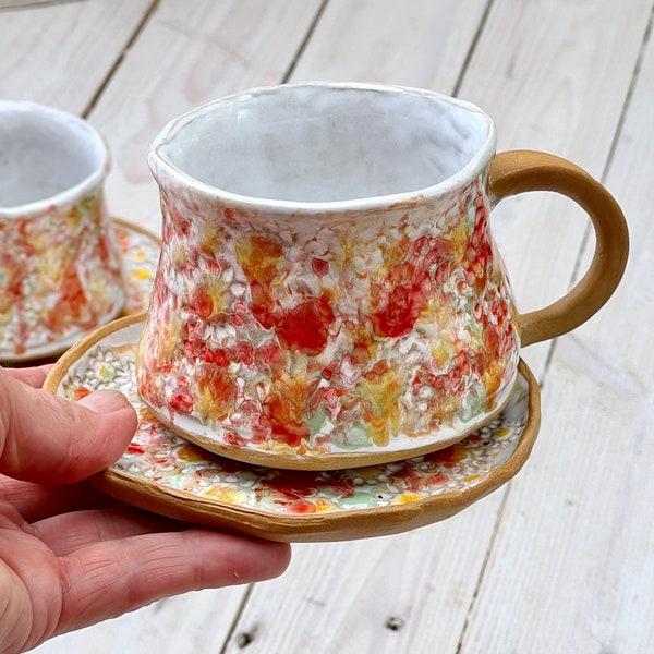 Wildflower Art Teacup with Saucer