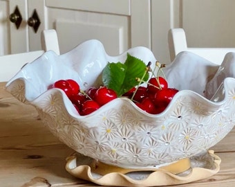 Summer Berry Bowl Ceramic Strainer