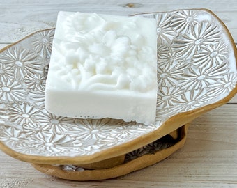 Handmade Soap Dish Set daisy Floral Pattern