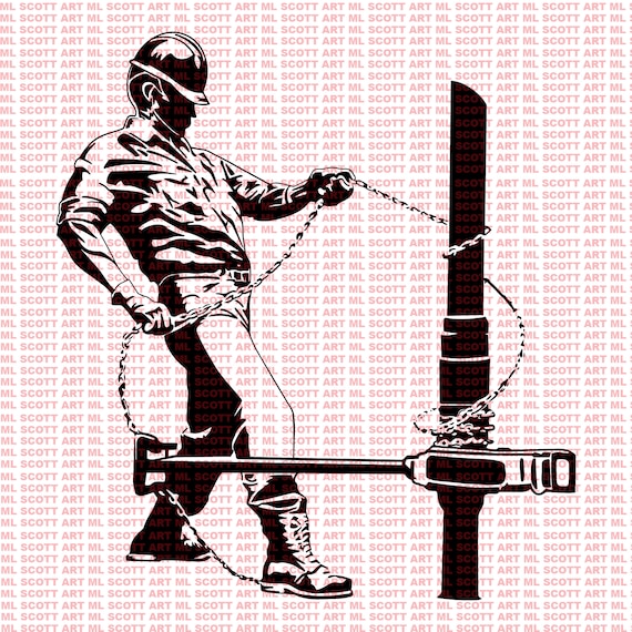 Oilfield Roughneck Throwing Chain Drilling Digital File Etsy