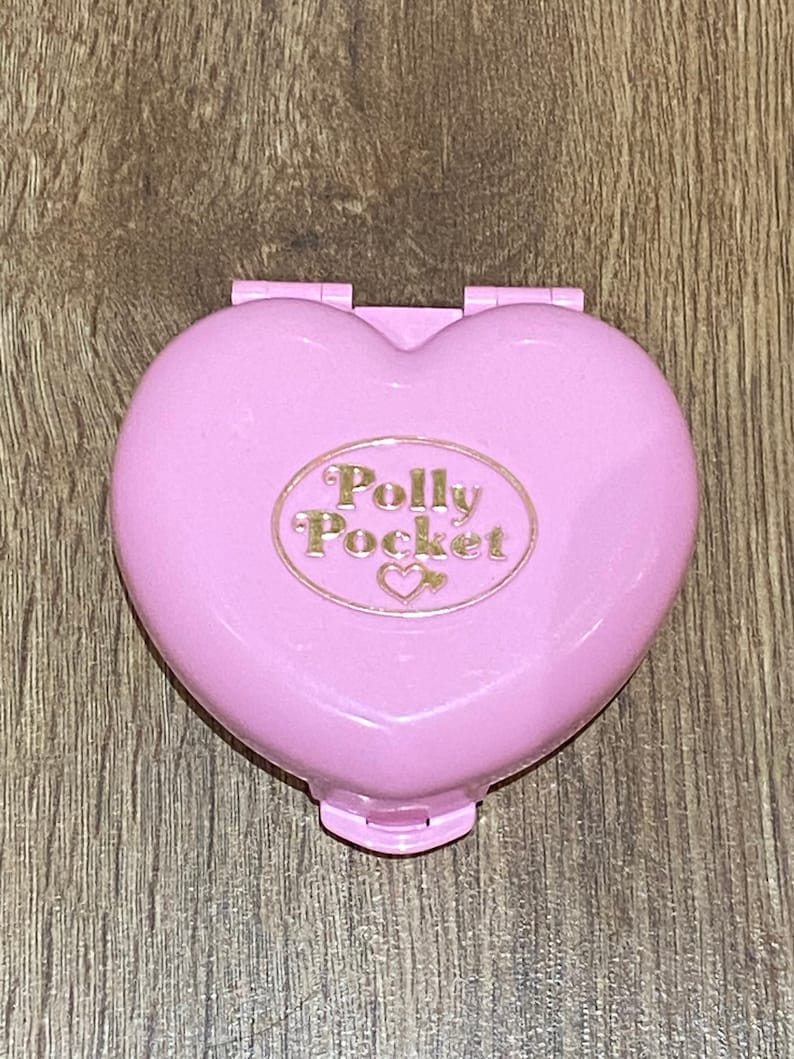 Vintage Polly Pocket 1989 Jewellery Box Pink Heart Etsy