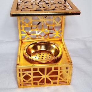 Gold Bakhoor Burner/ Gold Oud burner/ Gold Resin burner/ Gift for her/ Gift for anniversary/ Gift for birthday