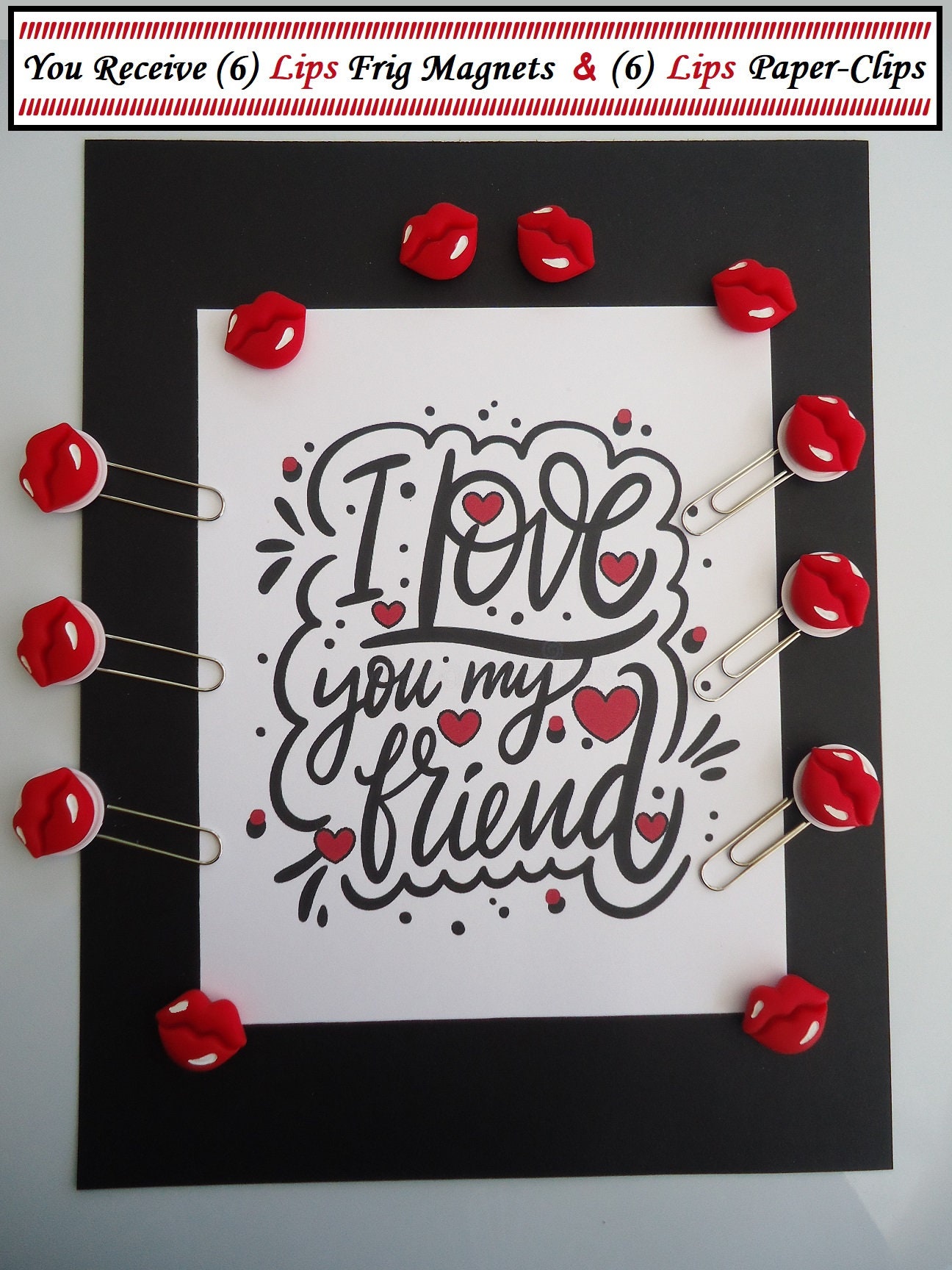Red Lips Frig Red Lips Paper Clips 12 PCS per Set Etsy