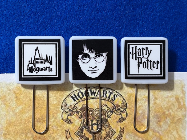 Wizard Hogwarts Paper Clips (6) PCS Per Set Custom Character Paper Clips Stocking Stuffers Secret Santa Gift Sweet Gift HP Wizard Paper Clip image 1