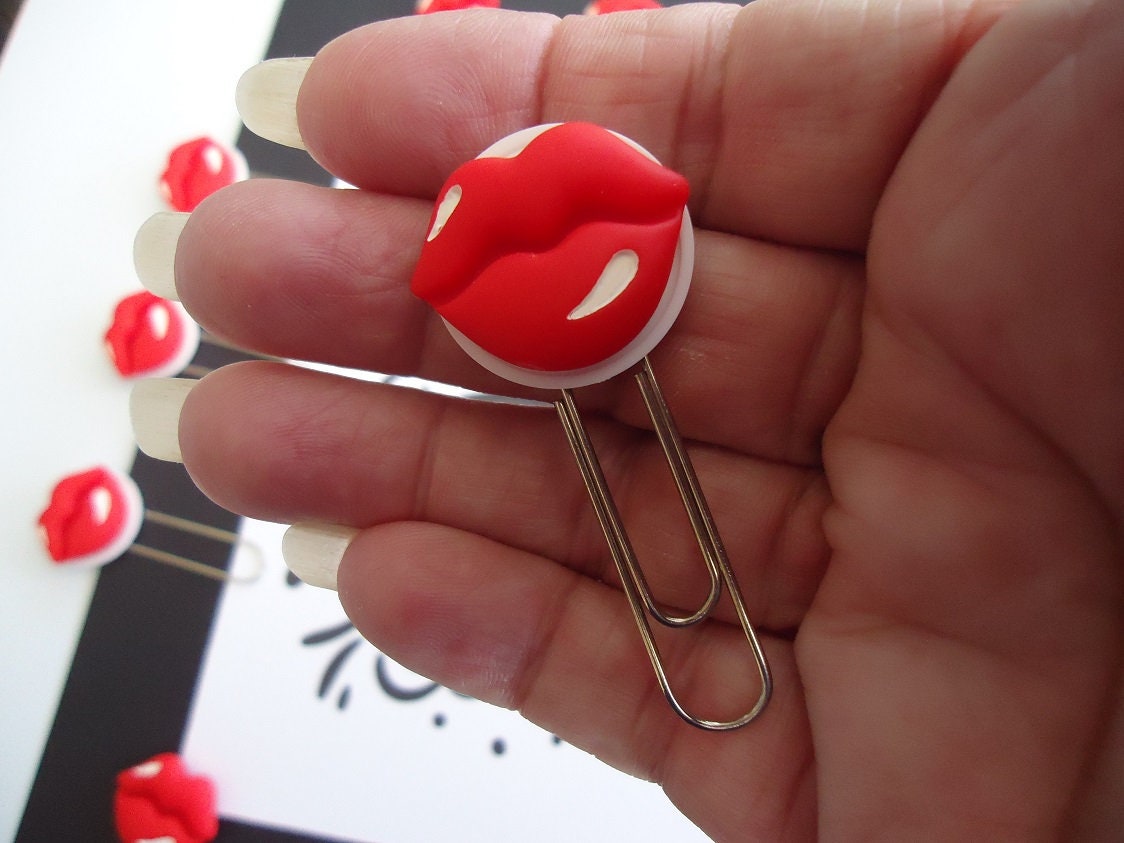 Red Lips Frig Red Lips Paper Clips 12 PCS per Set Etsy