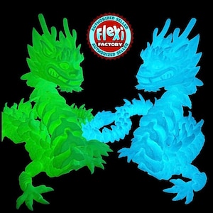 3D Printed Toy Articulating Flexi Dragon, Imperial Dragon, Flexi