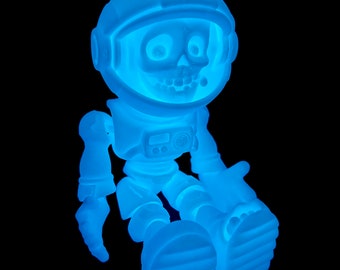 Esqueleto de astronauta articulado, juguete antiestrés flexible, modelo de escritorio de astronauta, impresión 3D, regalo divertido, arcoíris que brilla en la oscuridad, decoración de escritorio para Halloween