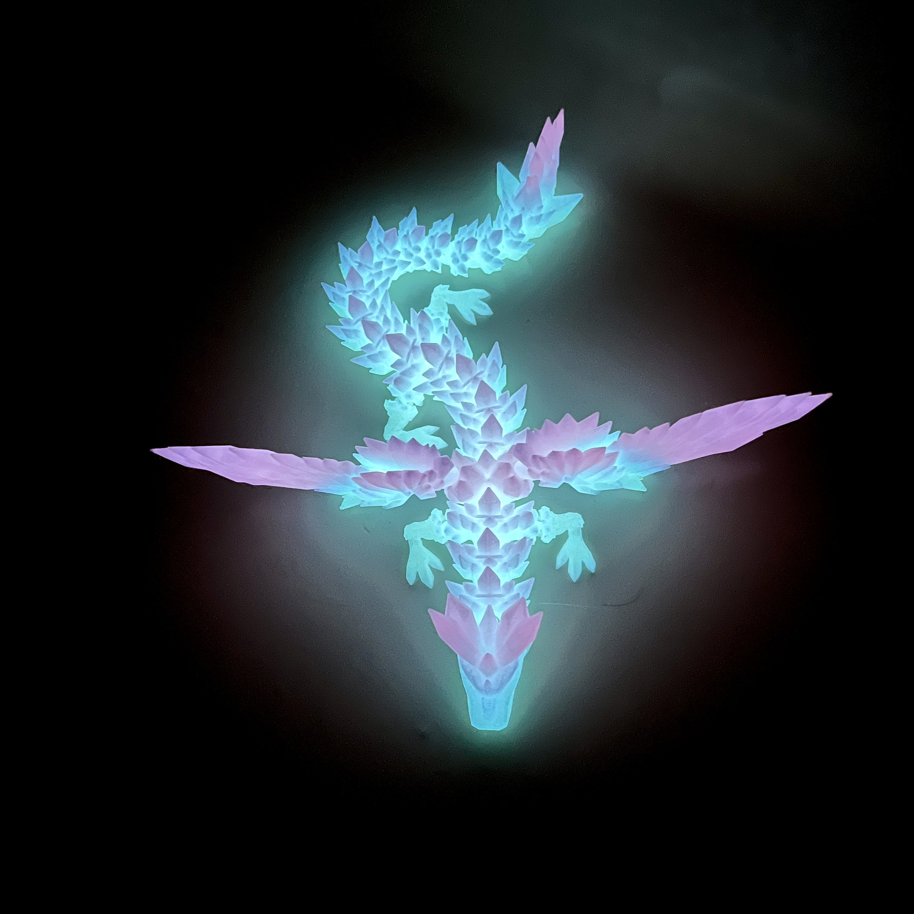 Magic Wing Crystal Dragon Glow In Dark Rainbow 3D Printed Bookshelf Decor Desk Decoration Fidget Sensory Toy Stress Cosplay Fantasy Winged