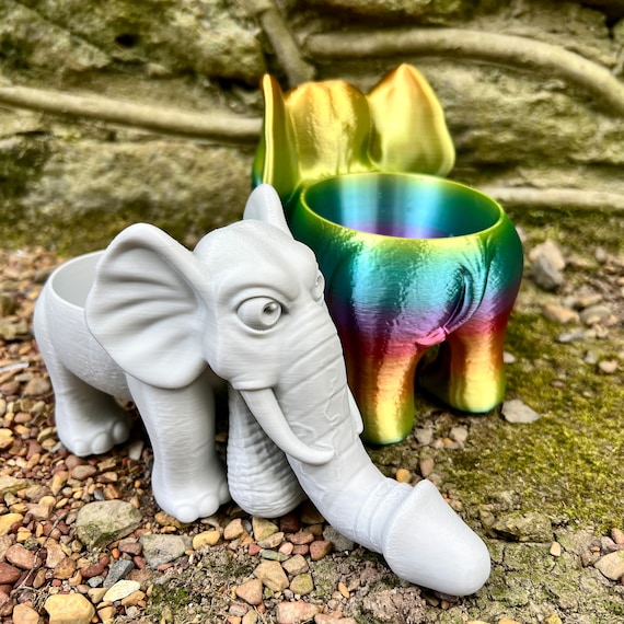 Adult Angry Elephant Planter Pot Mature Only 3D Printed Tortoise