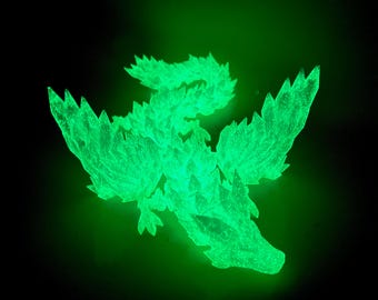 Magic Wing Crystal Dragon Glow In Dark All Color 3D Printed Bookshelf Decor Desk Decoration Fidget Sensory Toy Stress Cosplay Fantasy Winged