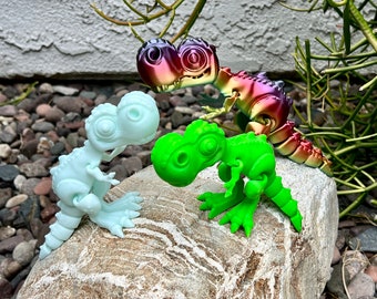 3D Printed T-Rex Dinosaur Fidget Toy - Articulated, Flexible Dino Figure For Stress Relief & Decoration