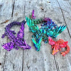 Dragon Crystal Wing Dragon Magic Rainbow 3D Printed Bookshelf Decor Desk Decoration Fidget Sensory Toy Stress Cosplay Fantasy Glow In Dark