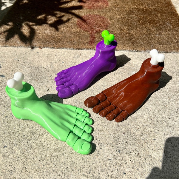 Flexi Feet & Bone Halloween Foot 3D Printed Glow Dark Articulated Moveable Toy Decorative Novelty Gift Birthday Present Fidget Desk Model