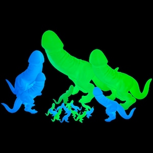 Glow In The Dark! Dino-Dick Dickasaurus Rex Bachelorette Party Gift Funny Prank Green and Blue Glow