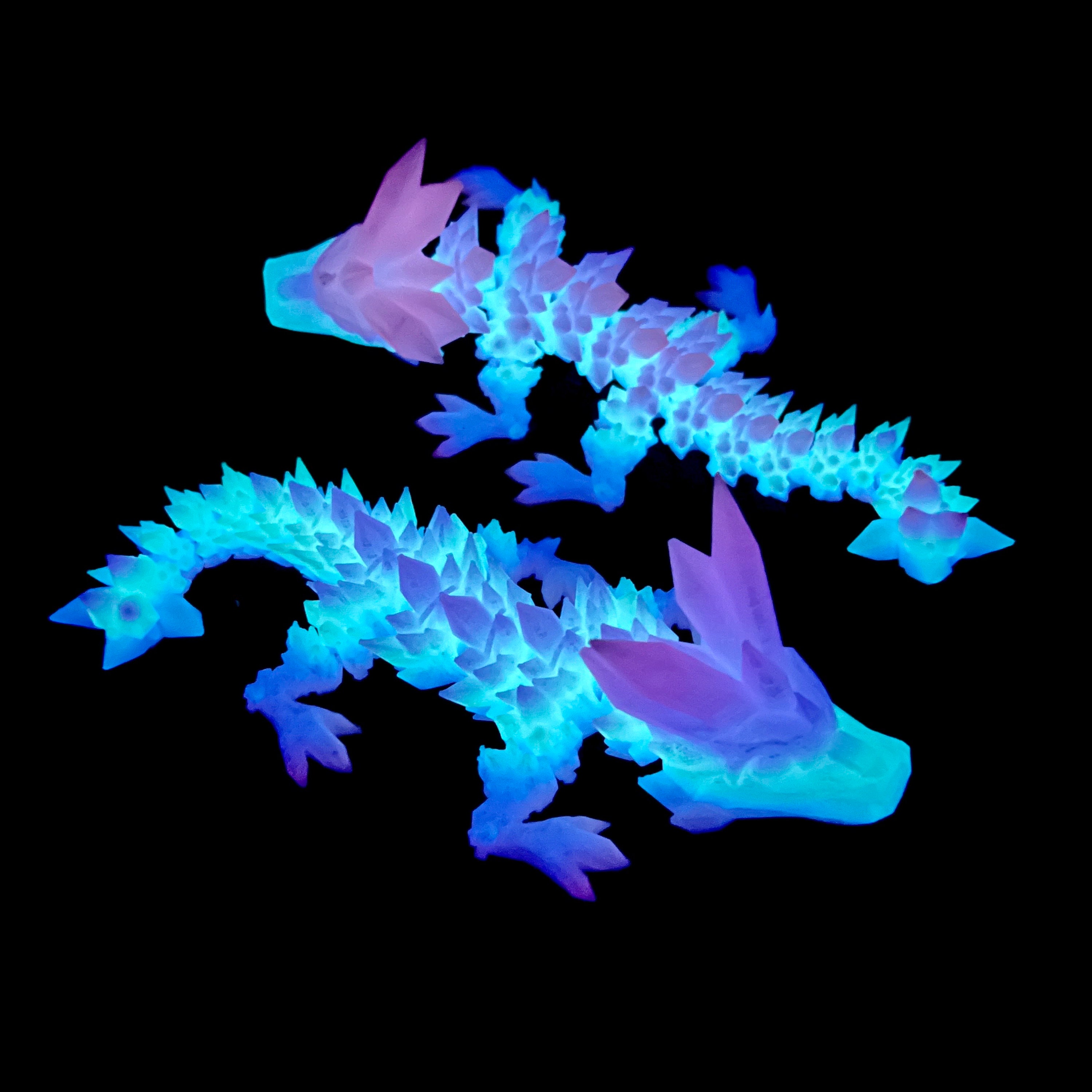 Magic Glow Crystal Dragon Articulated Rainbow Baby 3D Printed
