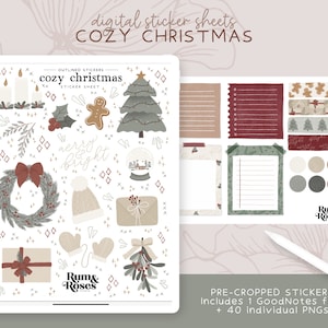 Cozy Christmas Digital Stickers | Digital Stickers for Planners, Journals, Notebooks | Goodnotes | Notability