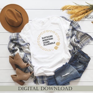 Hayrides bonfire cide flannels fall svg farmhouse svg hayrides svg fall cricut svg fall jpeg ready to cut file digital fall svg hayride sign