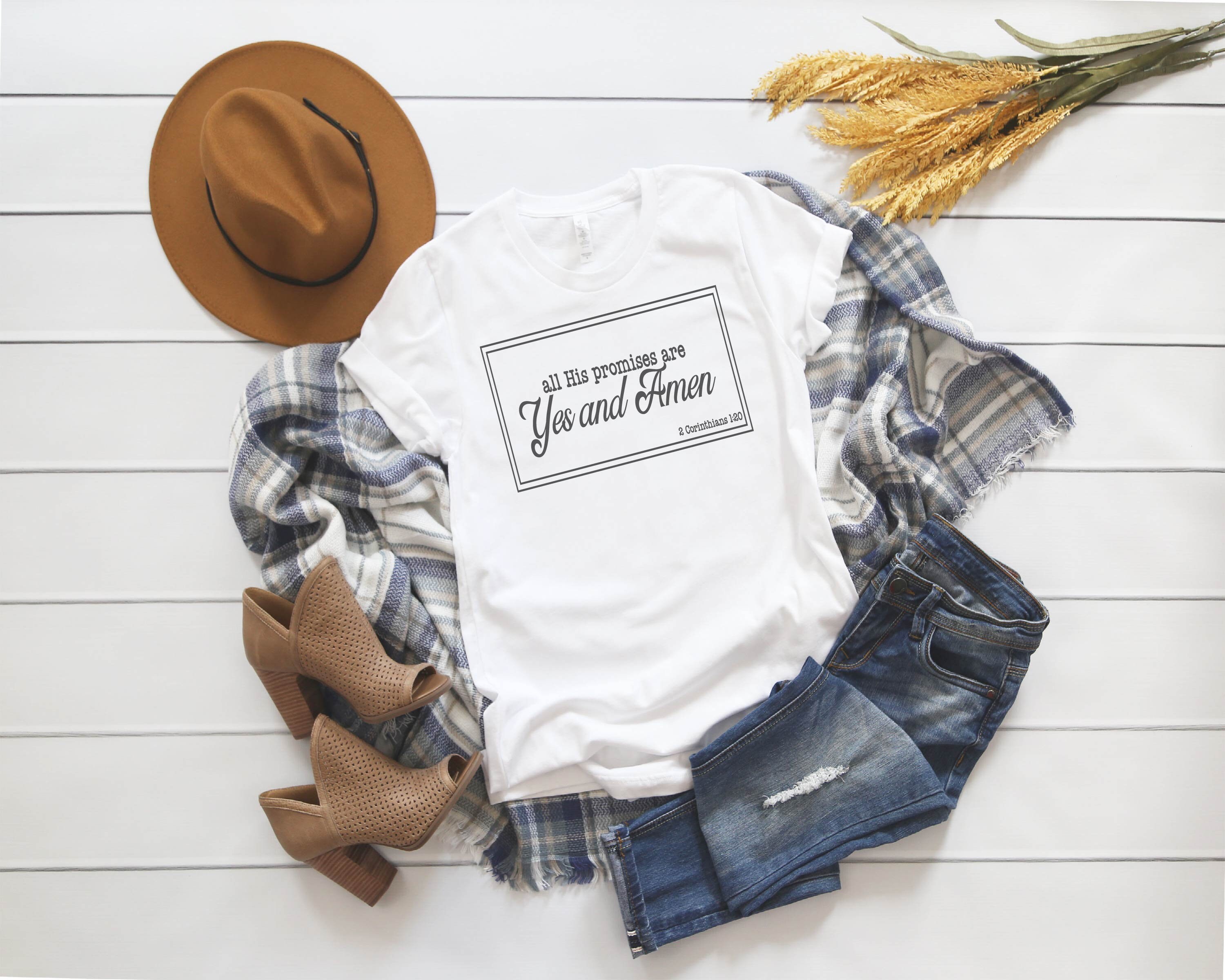 All His Promises Are Yes and Amen Scripture Svg Tshirt  display picture 1