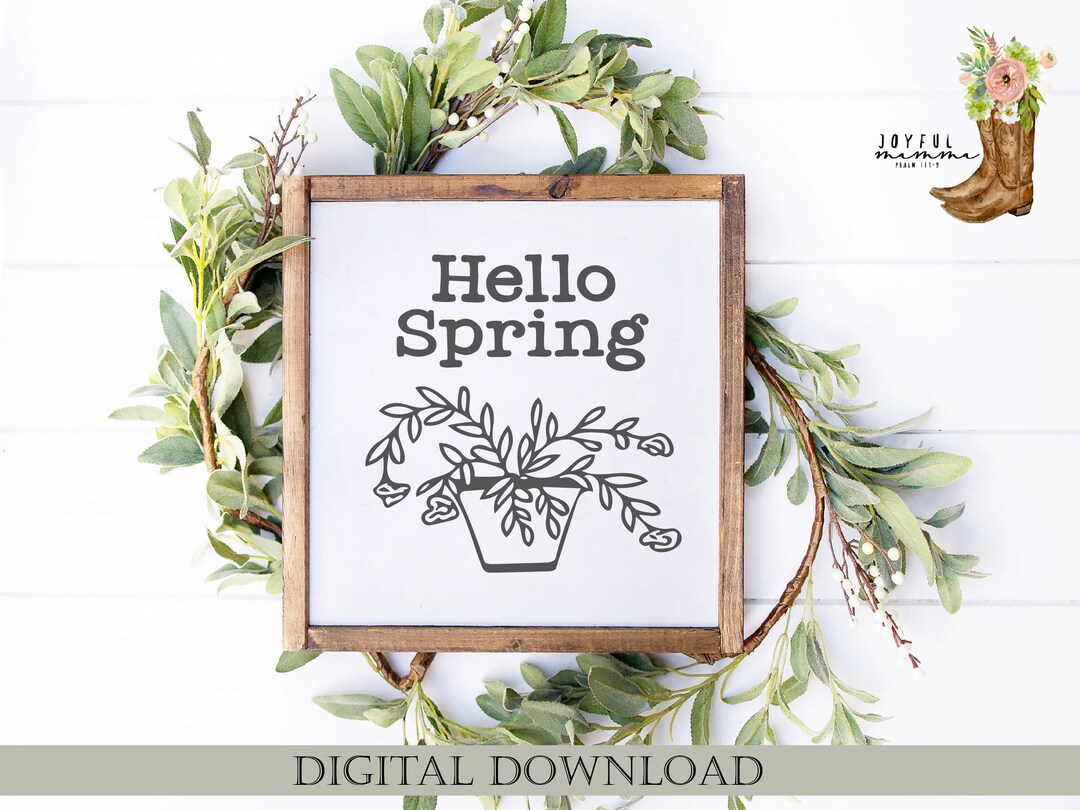 Hello Spring Tshirt Design Tshirt Cut File Cricut Svg Ready to Cut File ...