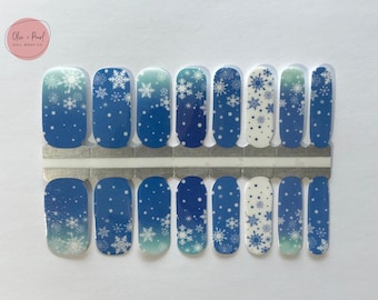 Snowflake Nail Wraps | Glitter Nail Wraps | Nail Polish Sticker | Nail Strips