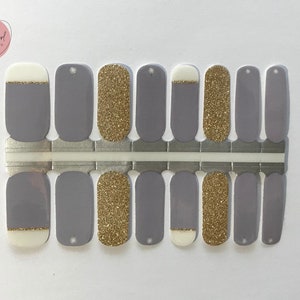Transparent Nail Wraps | Gold Nail Wraps | Nail Polish Sticker | Nail Strips