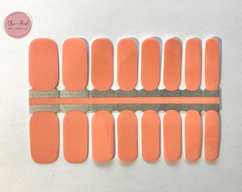 Peachy Pink Nail Wraps | Solid Nail Polish Sticker | Nail Strips