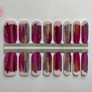 Semitransparente Brushstroke Nagelfolien | Gold Glitzer Nagellack Aufkleber | Nagel Streifen