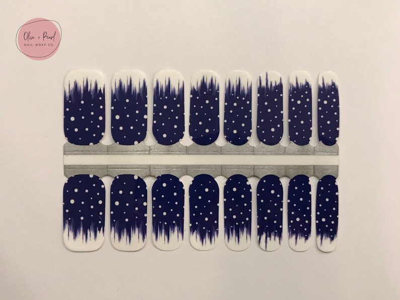Snowy Night Nail Wraps | Nail Polish Sticker | Nail Strips Snowy Night Nail Wraps | Nail Polish Sticker | Nail Strips