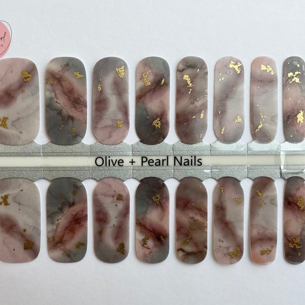 Subtle Watercolour Nail Wraps | Semitransparent Nail Polish Sticker | Nail Strips