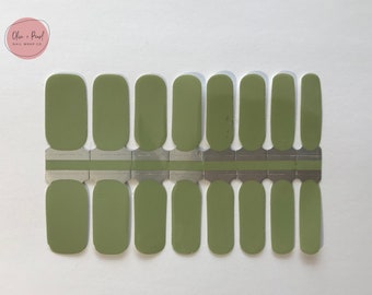 Olive Green Nail Wraps | Solid Nail Polish Sticker | Nail Strips