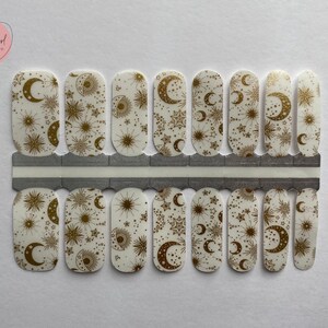 Transparent Gold Astrological Nail Wraps | Nail Wraps | Nail Polish Sticker | Nail Strips