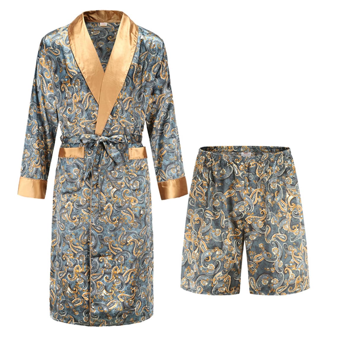 Silk Mens Nightgowns Adult Bathrobes Personalized Home Etsy