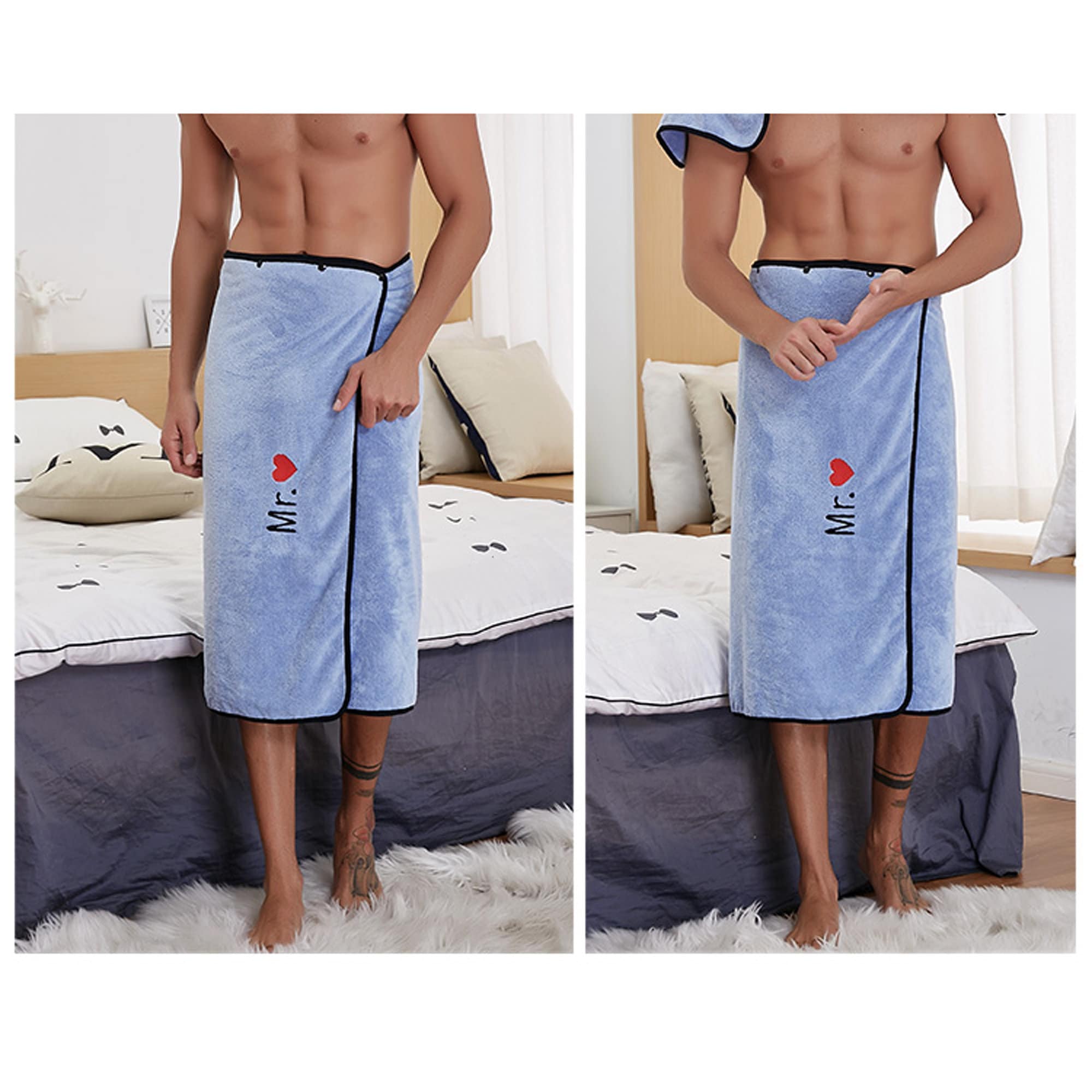 Mens Bath Wrap Mens' Towel Wrap Terry Spa Wrap Shower Etsy